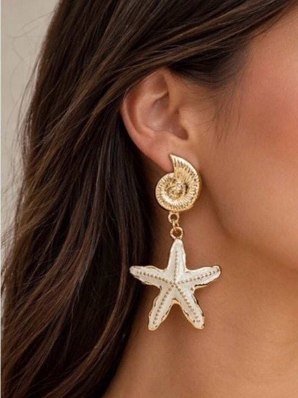 Elegant Beach Starfish Drop Earrings - Coastal Women’s Jewelry
